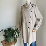 linen military style trench