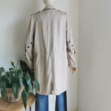 linen military style trench