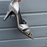 vintage bally silver sandals