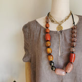 statement earth toned necklace.