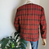 vintage red/pink boucle jacket