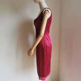 d&g red silk trim dress