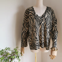 slouchy zebra print sweater