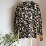 slouchy zebra print sweater