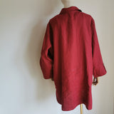 cranberry red linen tunic