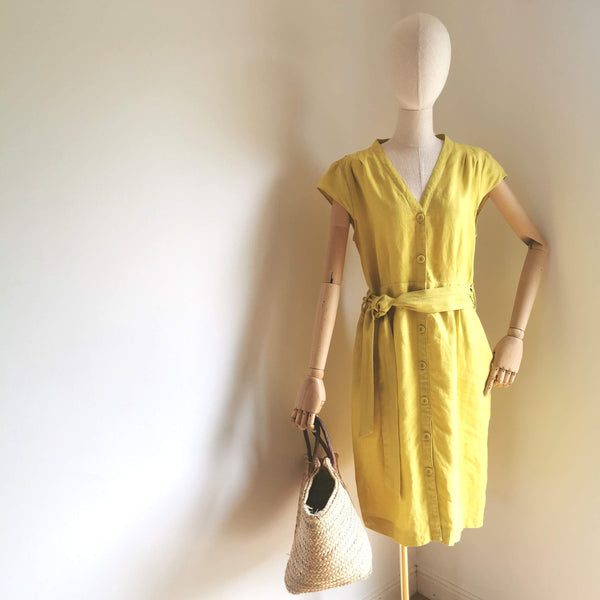 vintage daffodil linen dress